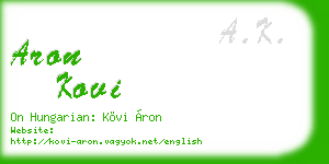aron kovi business card