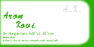 aron kovi business card